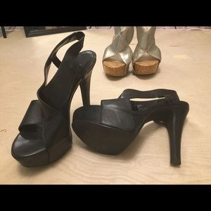 Eva & Zoe black platform sandals.